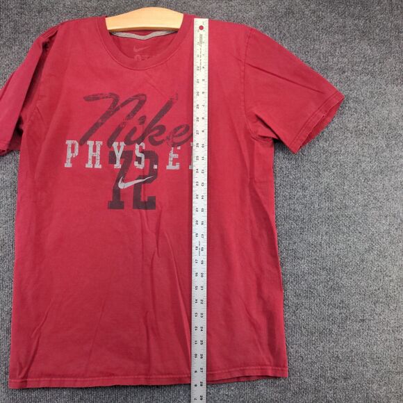 Nike Men's PHYS. ED Standard Fit T-Shirt Red Large Short Sleeve Crew Neck Cotton - Picture 12 of 14